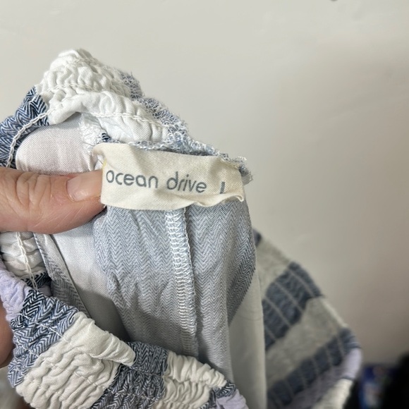 Ocean Drive Striped Wide-Leg Pants in Blue and White - Picture 2 of 2